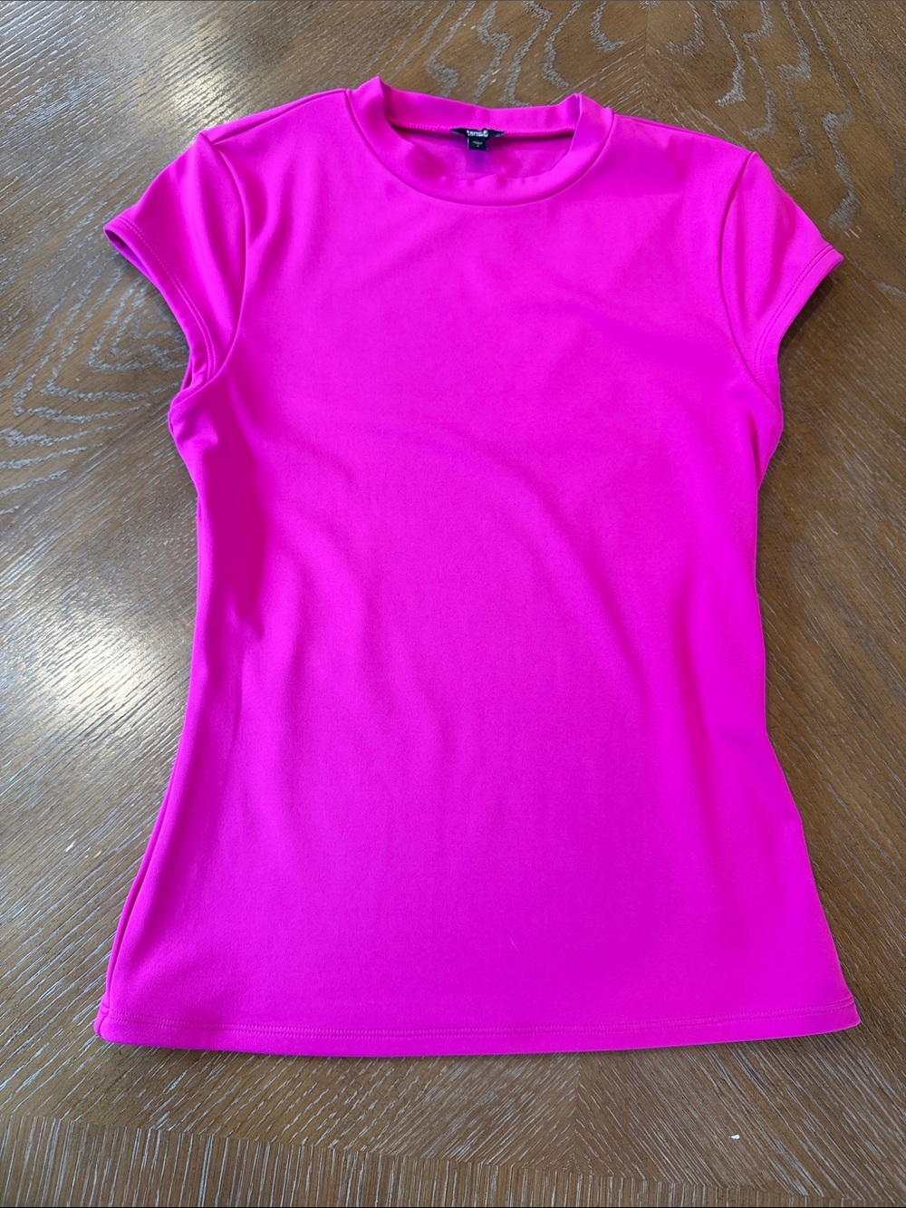 Express Women's Hot Pink Crewneck Short-Sleeve Tee